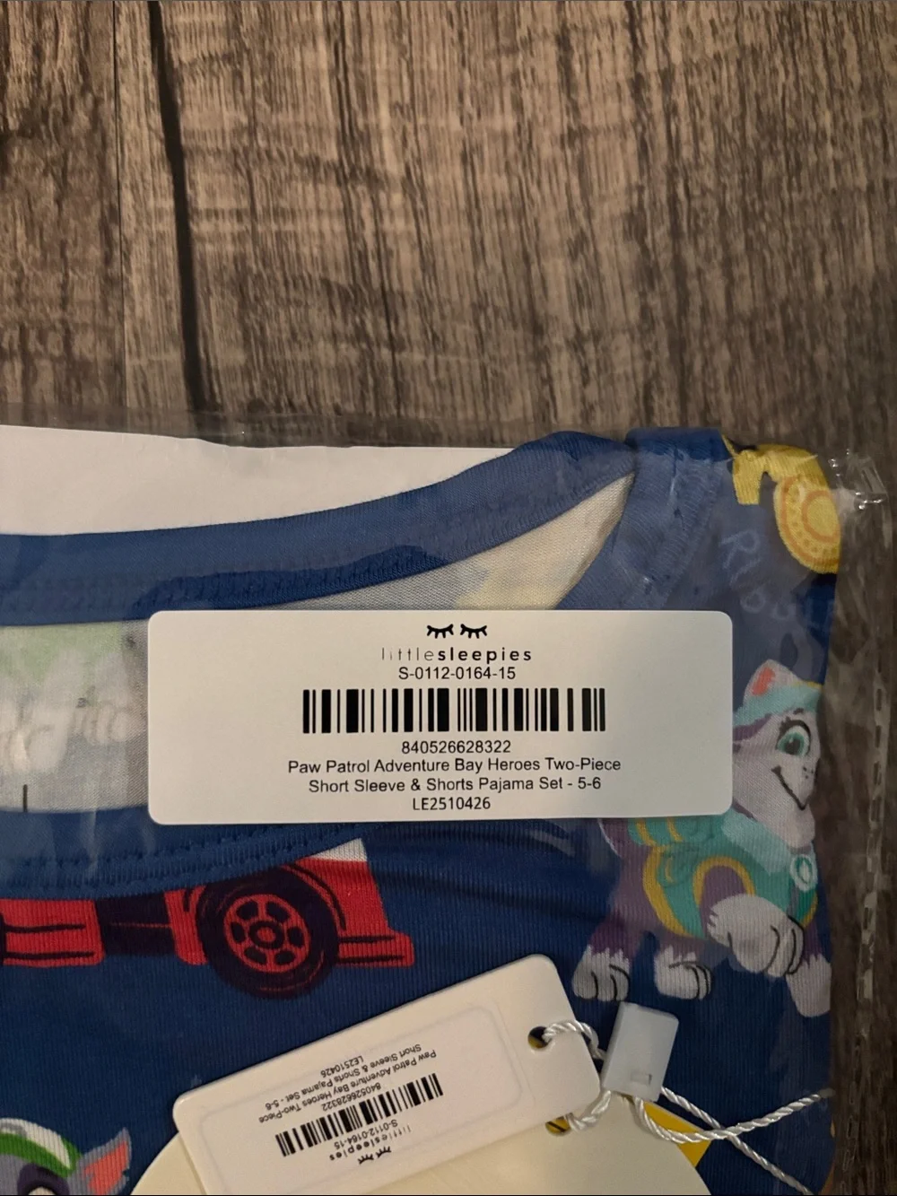 Little Sleepies Paw Patrol Pajama Set - Short Sleeve and Shorts - Size 5/6
